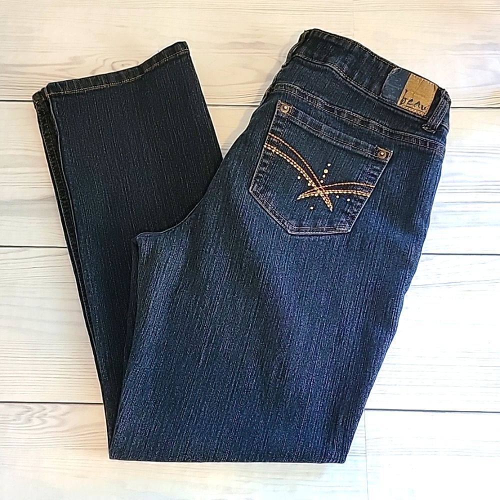 beau blue denim darkwash straight leg jeans Women's Size 10P
